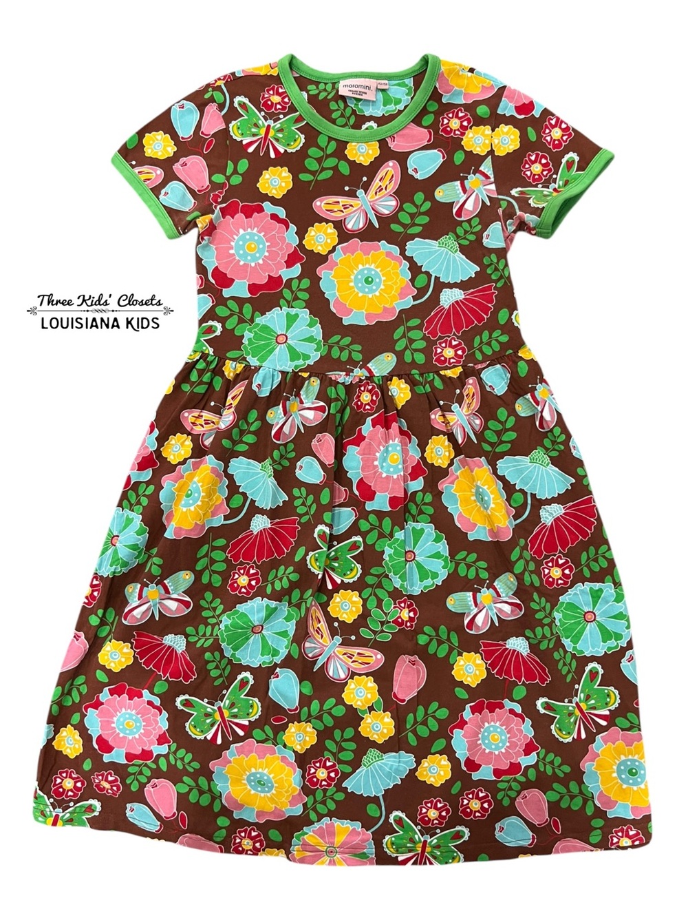 Moromini Sz 152/158 (12-13Y) Organic Flower Power Floral Butterfly Dress